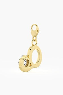 9kt Yellow Gold Finish Diamond Q Initial Charm