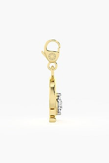 9kt Yellow Gold Finish Diamond R Initial Charm