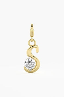 9kt Yellow Gold Finish Diamond S Initial Charm