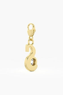 9kt Yellow Gold Finish Diamond S Initial Charm
