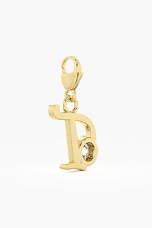 9kt Yellow Gold Finish Diamond T Initial Charm