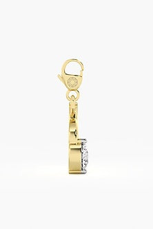 9kt Yellow Gold Finish Diamond W Initial Charm