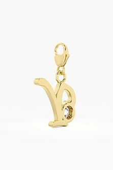 9kt Yellow Gold Finish Diamond Y Initial Charm