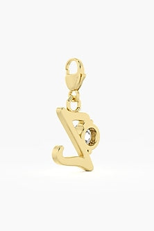 9kt Yellow Gold Finish Diamond Z Initial Charm