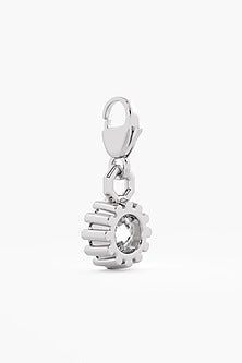 9kt White Gold Finish Diamond Solitaire Dangler Charm
