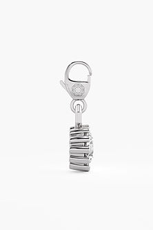 9kt White Gold Finish Diamond Solitaire Dangler Charm