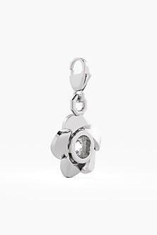 9kt White Gold Finish Diamond Solitaire Dangler Charm