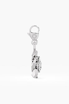 9kt White Gold Finish Diamond Solitaire Dangler Charm