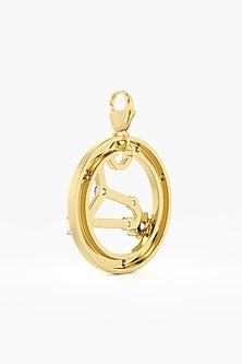 9kt Yellow Gold Finish Diamond Leo Zodiac Charm