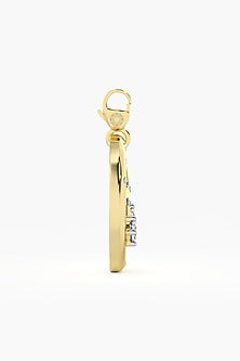 9kt Yellow Gold Finish Diamond Leo Zodiac Charm