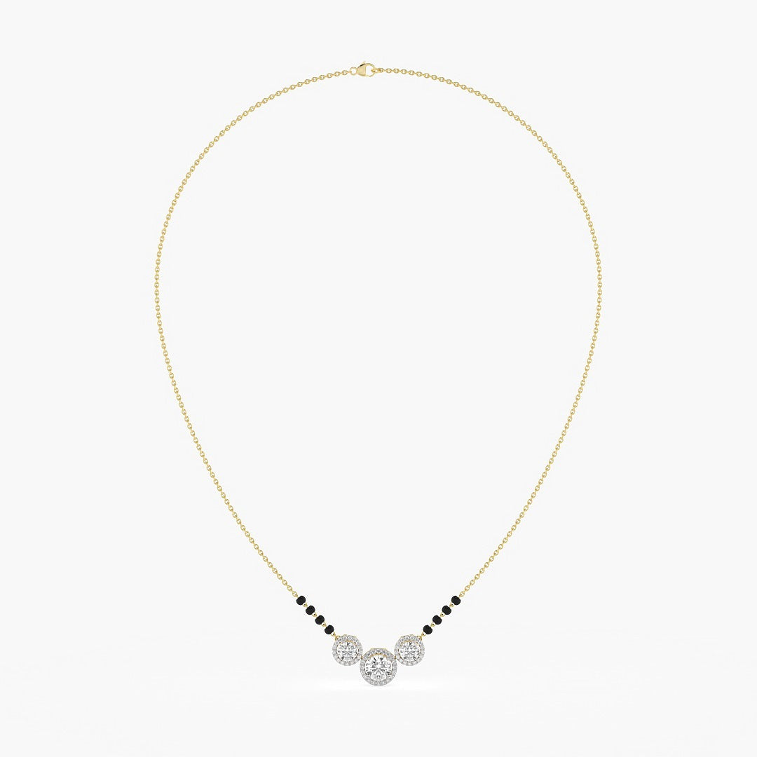 18kt Yellow Gold 1.80ctw Round Cut Solitaire Lab Grown Diamond Necklace