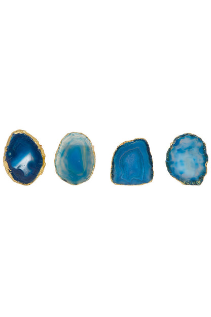 Blue Agate Stone Napkin Rings