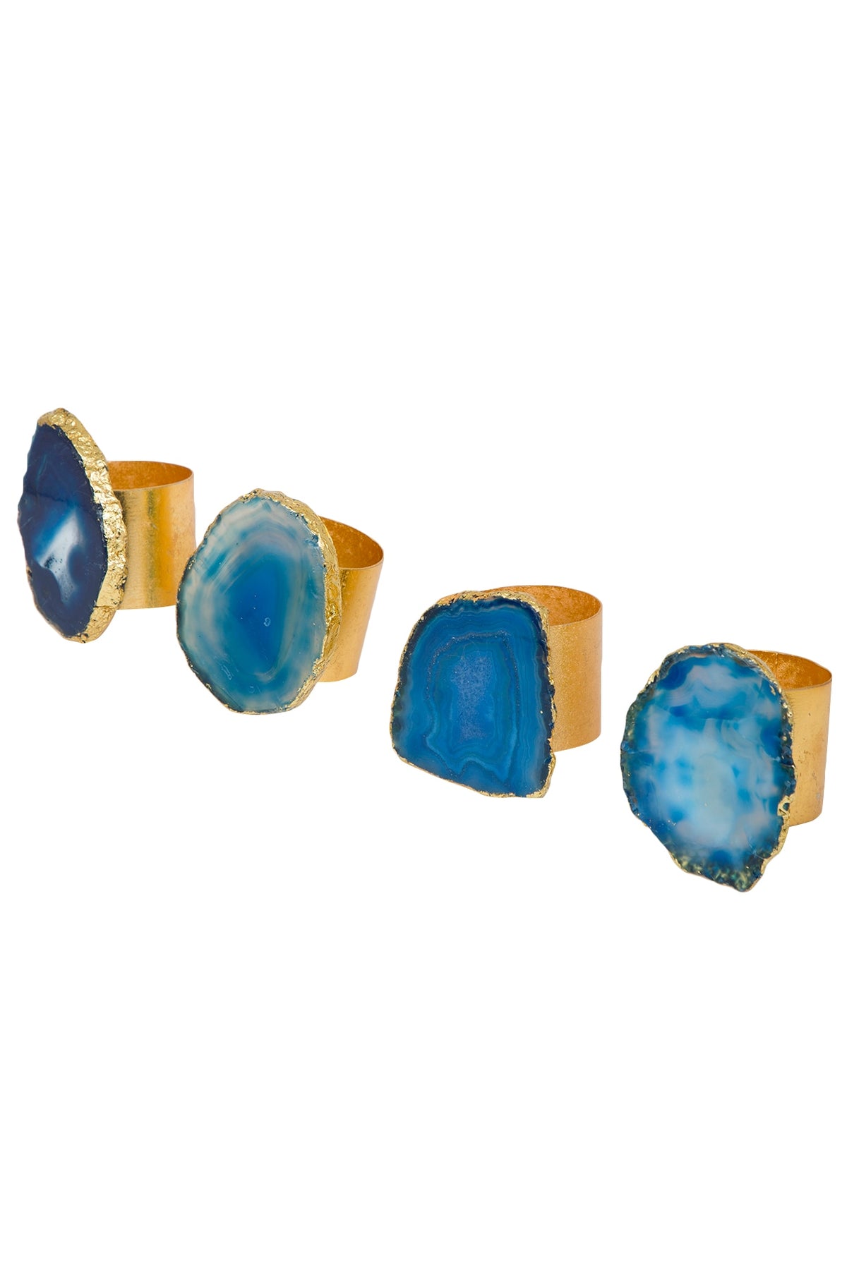 Blue Agate Stone Napkin Rings