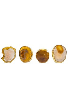 Brown Agate Stone Napkin Rings