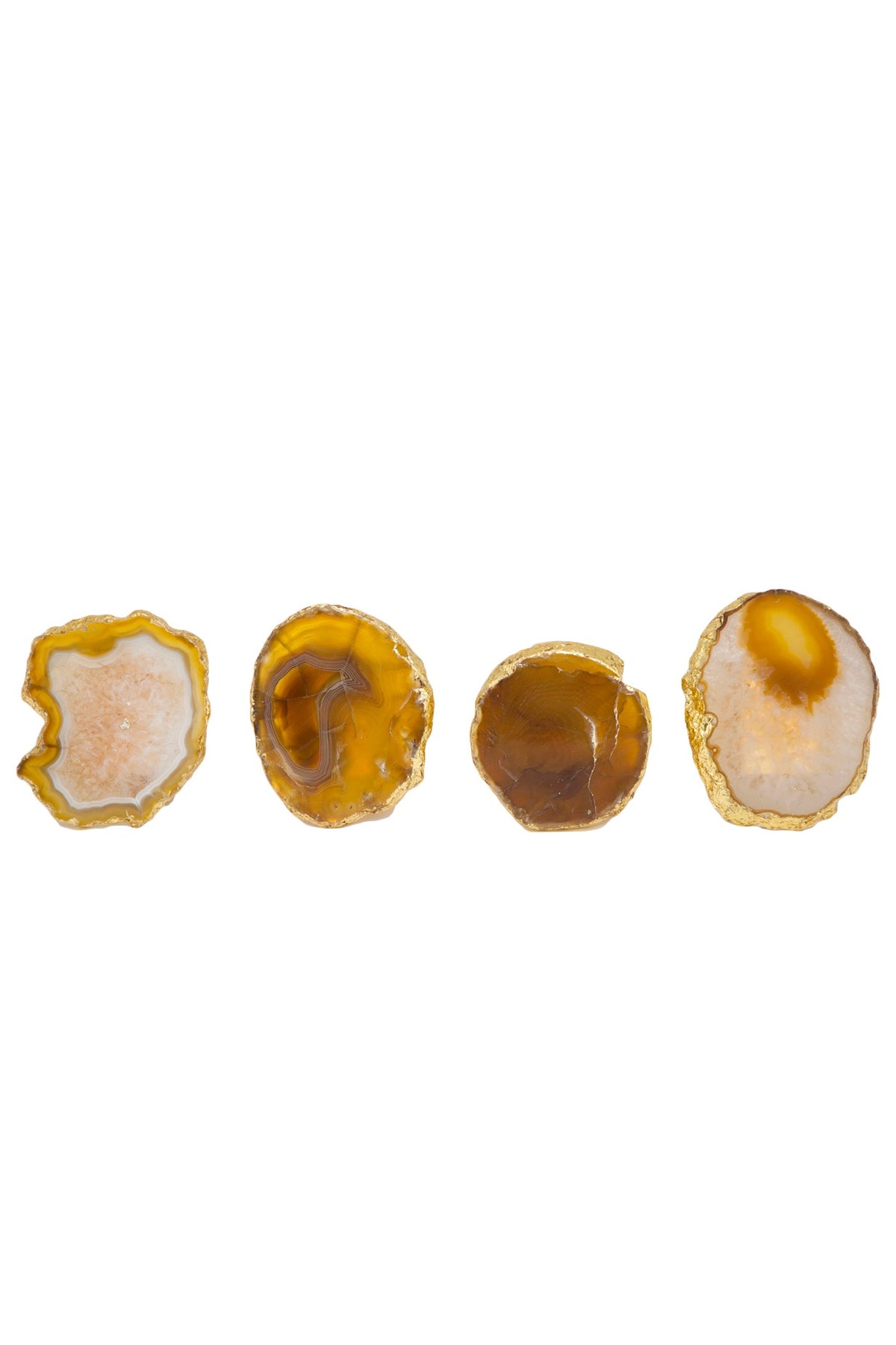 Brown Agate Stone Napkin Rings