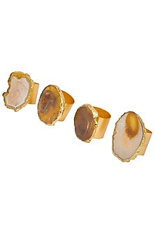 Brown Agate Stone Napkin Rings