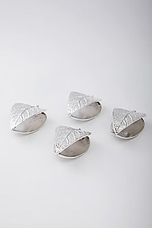 Silver Leaf Napkin Rings (Set of 4)