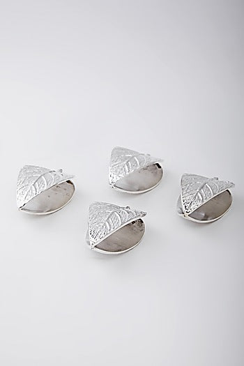 Silver Leaf Napkin Rings (Set of 4)
