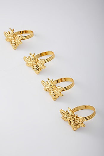 Gold Electroplated Napkin Rings (Set of 4)