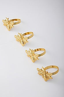 Gold Electroplated Napkin Rings (Set of 4)