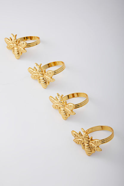 Gold Electroplated Napkin Rings (Set of 4)