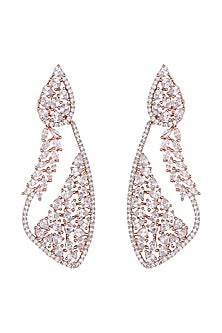 Silver plated faux diamond and long dangler earrings