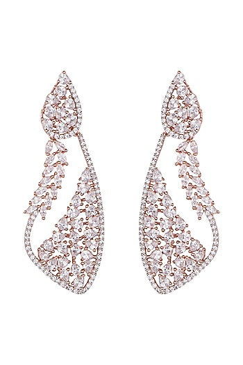 Silver plated faux diamond and long dangler earrings