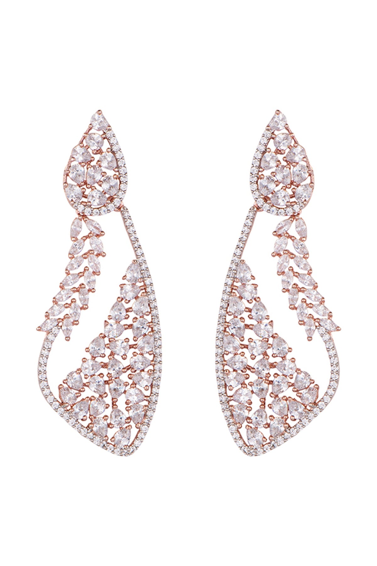 Silver plated faux diamond and long dangler earrings