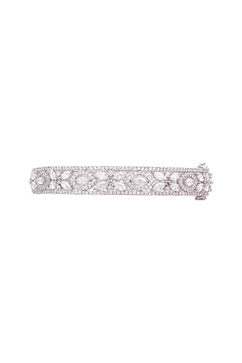 White Finish Diamond Bangle