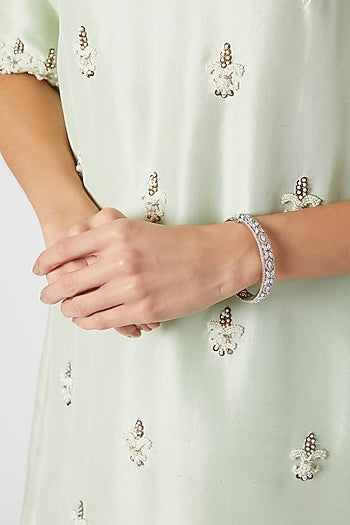 White Finish Diamond Bangle