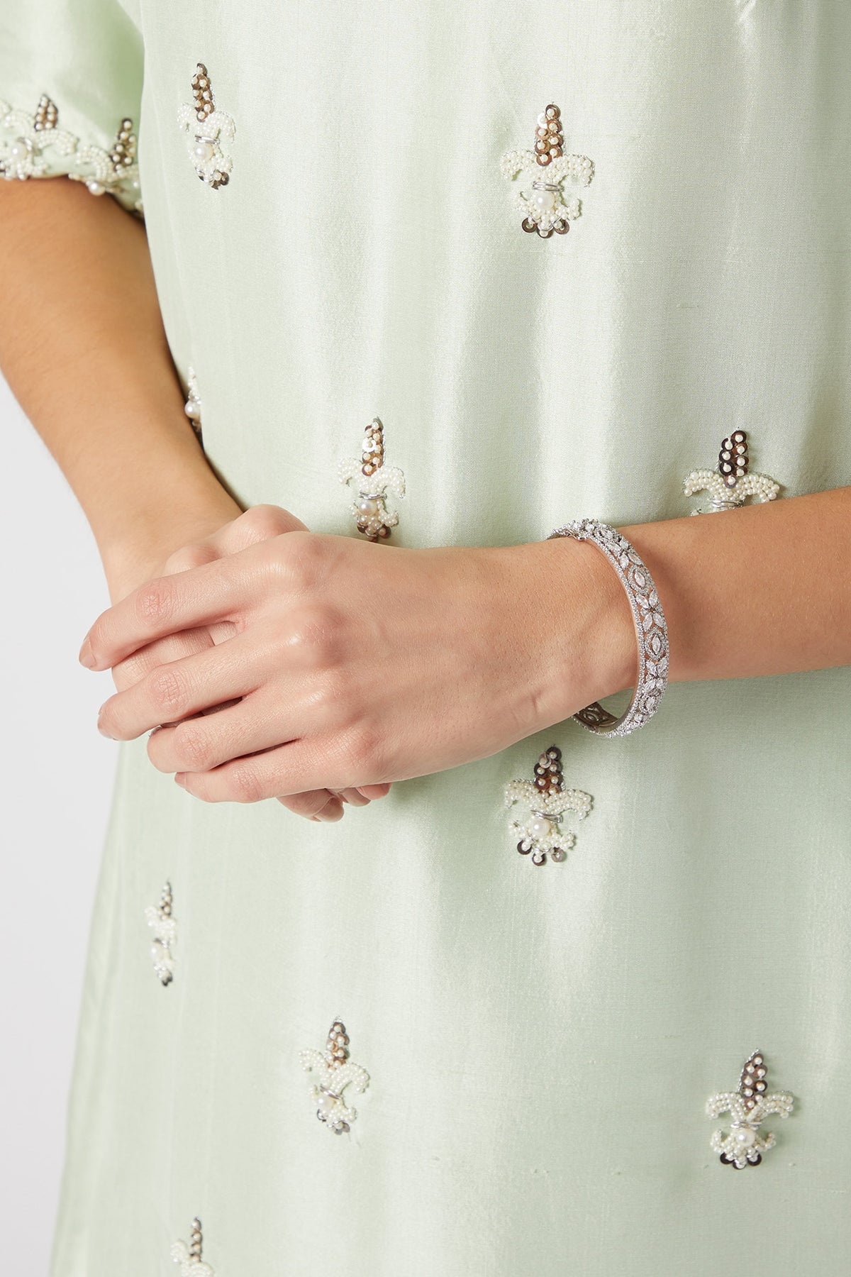 White Finish Diamond Bangle