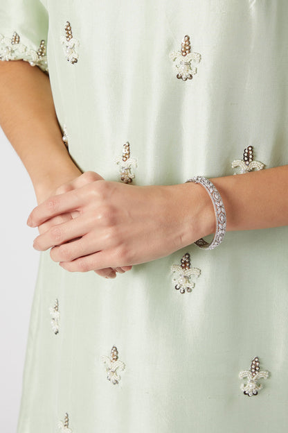 White Finish Diamond Bangle