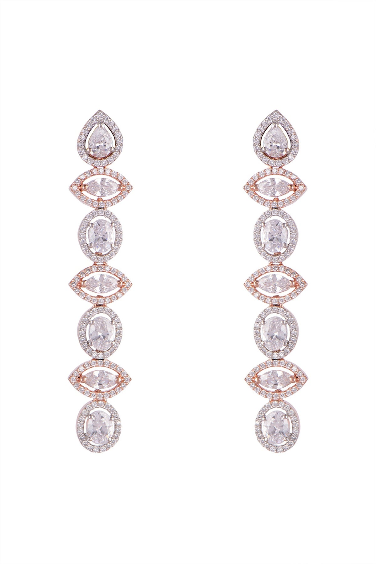 Rose Gold Finish Dangler Earrings