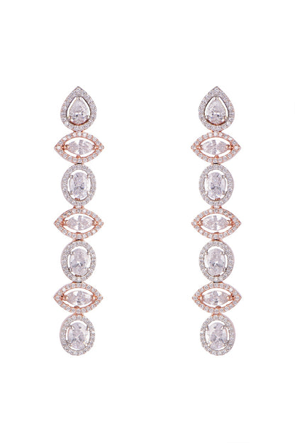 Rose Gold Finish Dangler Earrings
