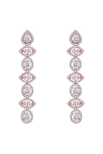 Rose Gold Finish Dangler Earrings