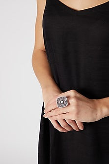 Black Rhodium Finish Diamond Ring