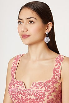 White Finish Diamond Earrings