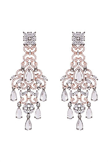 Black Rhodium Finish Chandelier Earrings