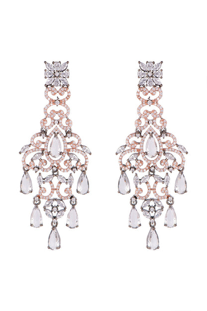 Black Rhodium Finish Chandelier Earrings