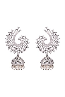 Black Rhodium Finish Jhumka Earrings