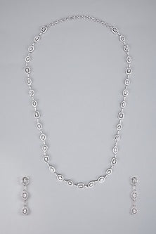 Silver Finish Zircon Necklace Set