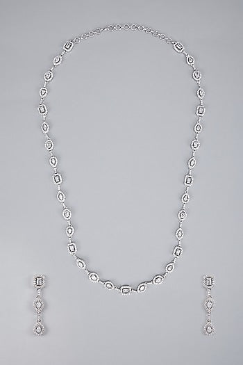 Silver Finish Zircon Necklace Set