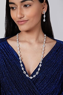 Silver Finish Zircon Necklace Set