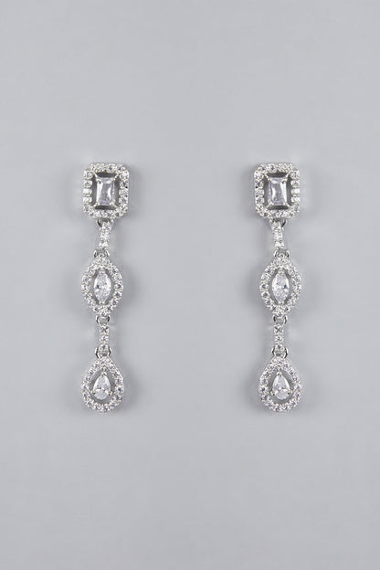 Silver Finish Zircon Necklace Set