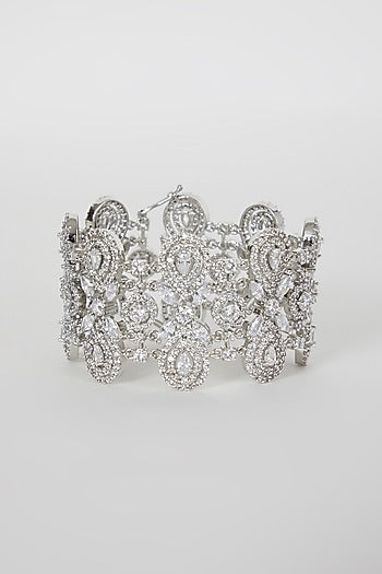White Finish Faux Diamond Bracelets