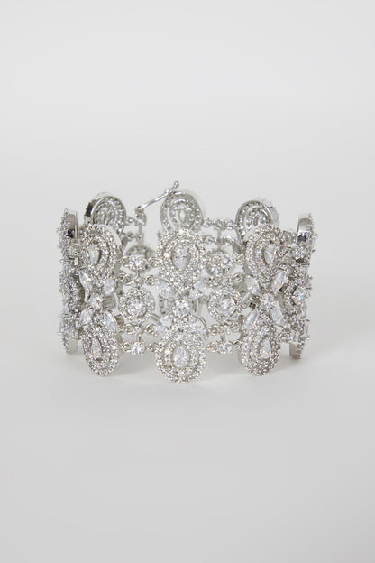 White Finish Faux Diamond Bracelets