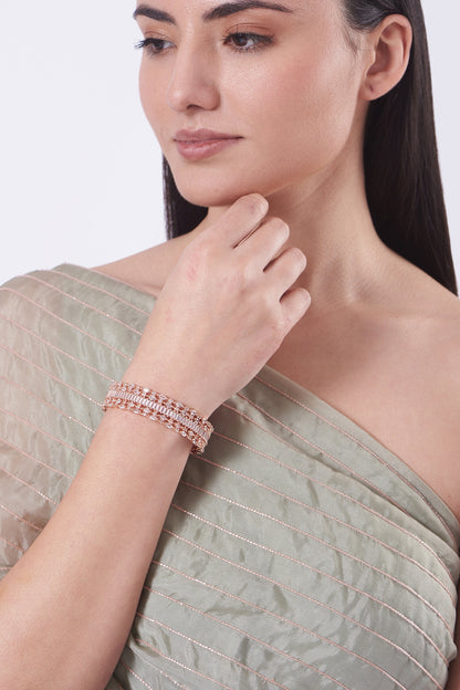 Rose Gold Finish Zircon Bangle