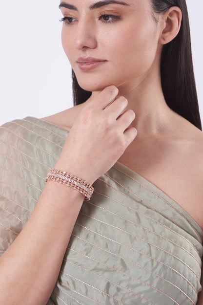 Rose Gold Finish Zircon Bangle