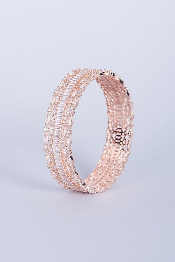 Rose Gold Finish Zircon Bangle