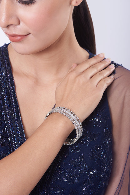 White Finish Zircon Bangle